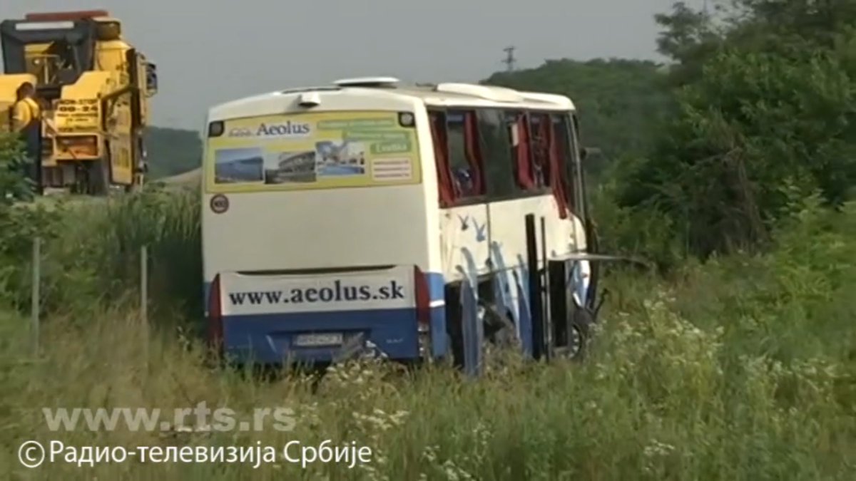 Five dead, 26 injured as bus carrying Slovakia tourists from Corfu veers off highway near Serbia's Aleksinac  