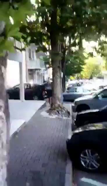 A man in the HDZ's heartland of Široki Brijeg celebrating Croatia's WC performance with an RPG.