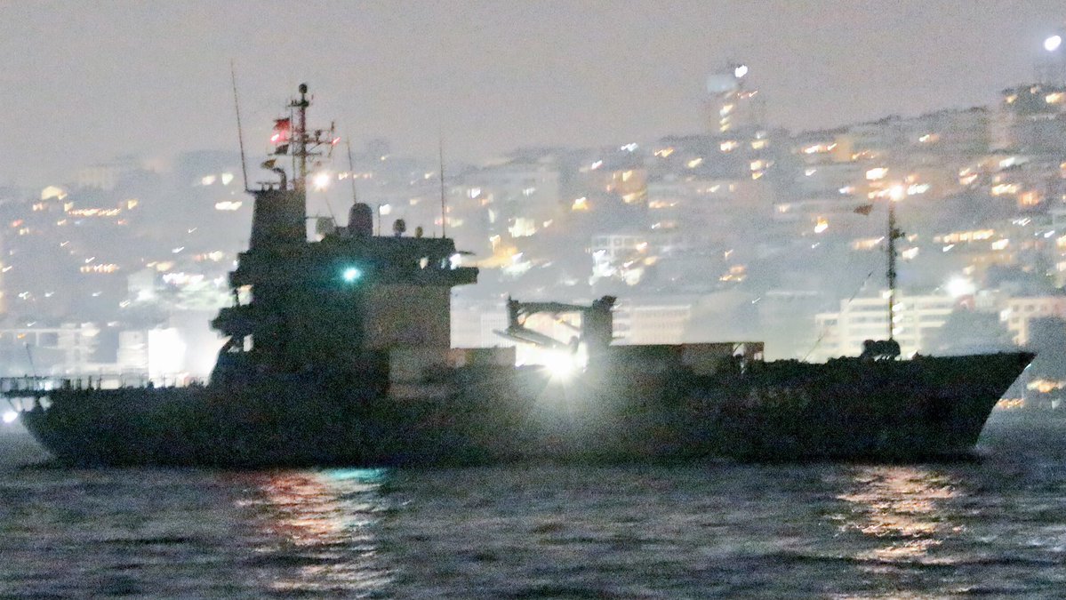 .@SNMCMG2 enters Black Sea: NATO SNMCMG2 flagship, German Navy 5th Squadron Type 404 Elbe class tender aux FGS Rhein A513 transited Bosphorus towards the Black Sea en route to Bulgaria to participate in joint hosted naval exercise #Poseidon18 and make a port call in Georgia.   