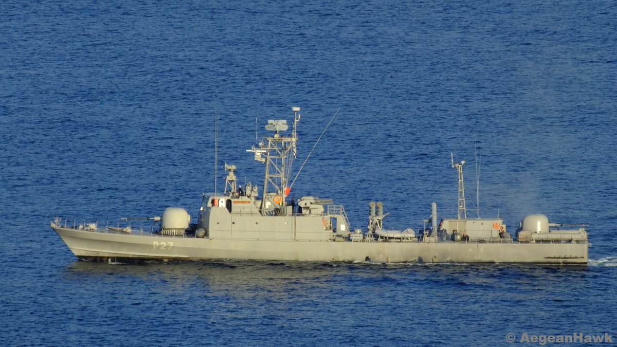 HellenicNavy La Combattante IIIb class Fast Missile Patrol Boat P27 HS Xenos during deployment in the eastern part of Greece patrolling near Kastellorizo island