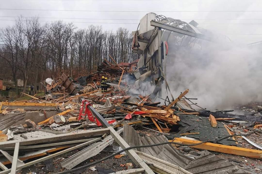 Result of gas station explosion near city of Zvornik in Bosnia and Herzegovina