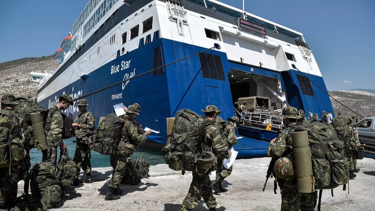 Greece sent troops to Kastelorizo island with a civilian ferry. The island of Kastelorizo is situated 2KM's off Turkish coast and it is in the center of the existing East-Med crisis between Turkey and Greece