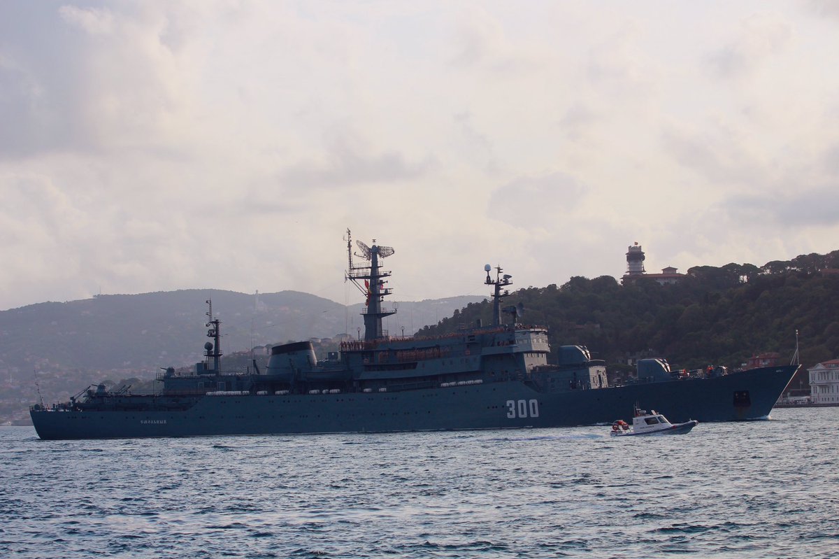 Russian Navy Project 887 Smolny class training ship Бф Baltic Fleet's Smolny 300 transited Bosphorus towards Mediterranean. In October, Smolny will visit Thessaloniki and then return to Sevastopol