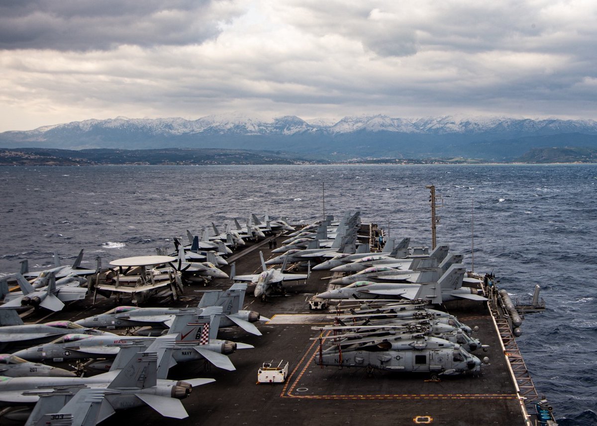 E U.S. Navy aircraft carrier USS Harry S. Truman (CVN 75) arrived at @NSA_SoudaBay