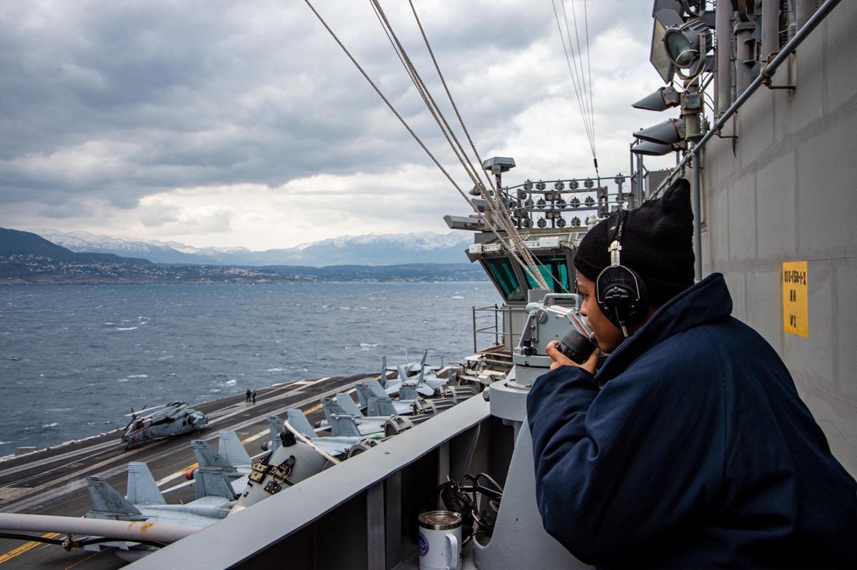 E U.S. Navy aircraft carrier USS Harry S. Truman (CVN 75) arrived at @NSA_SoudaBay