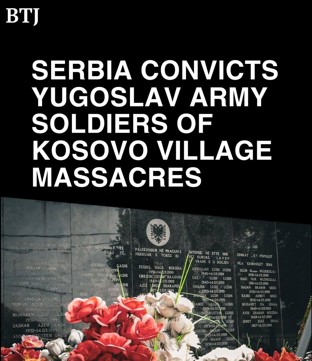 A Serbian court sentenced seven former Yugoslav Army soldiers to a total of 56 years in prison for committing war crimes during attacks on Kosovo villages in 1999 that left 118 ethnic Albanians dead