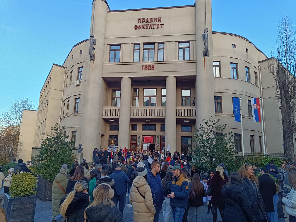 Students are protesting in Belgrade today