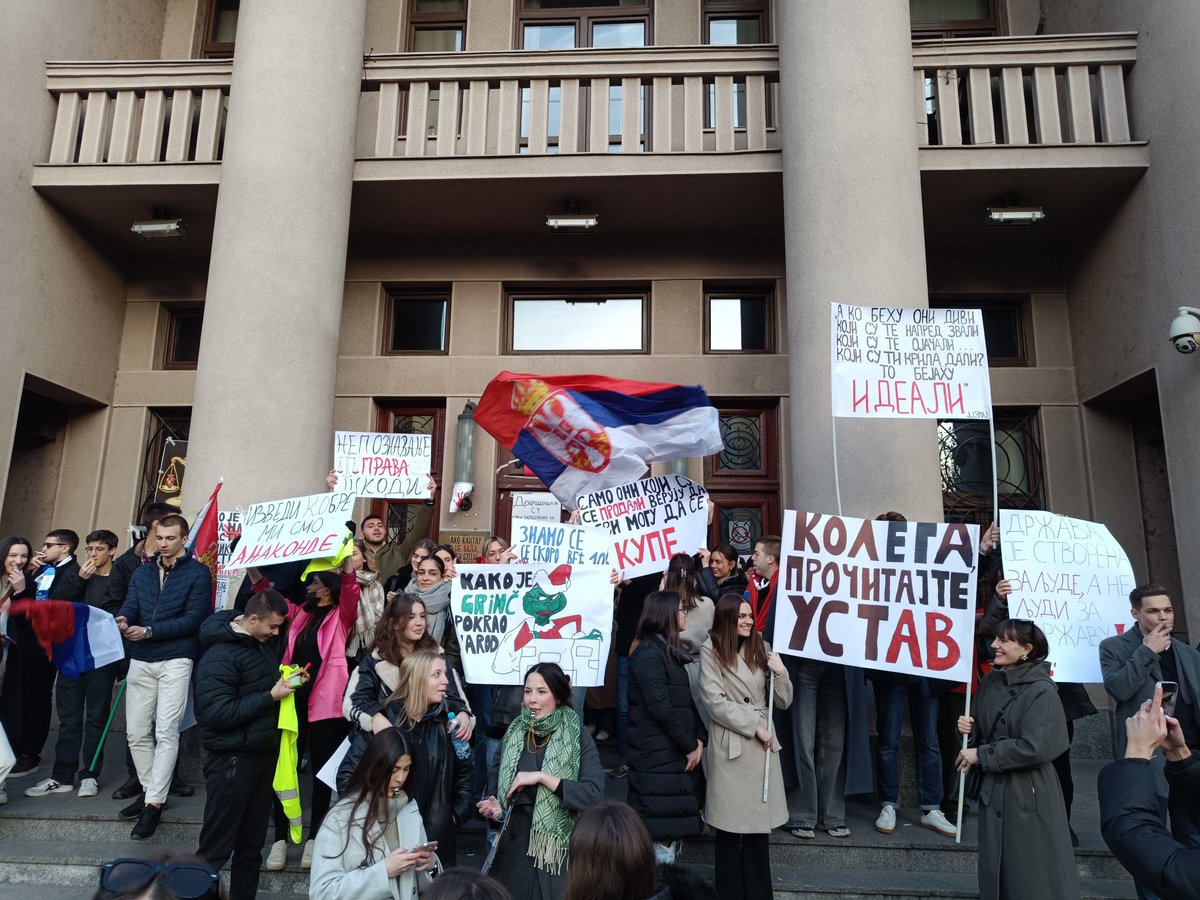 Students are protesting in Belgrade today