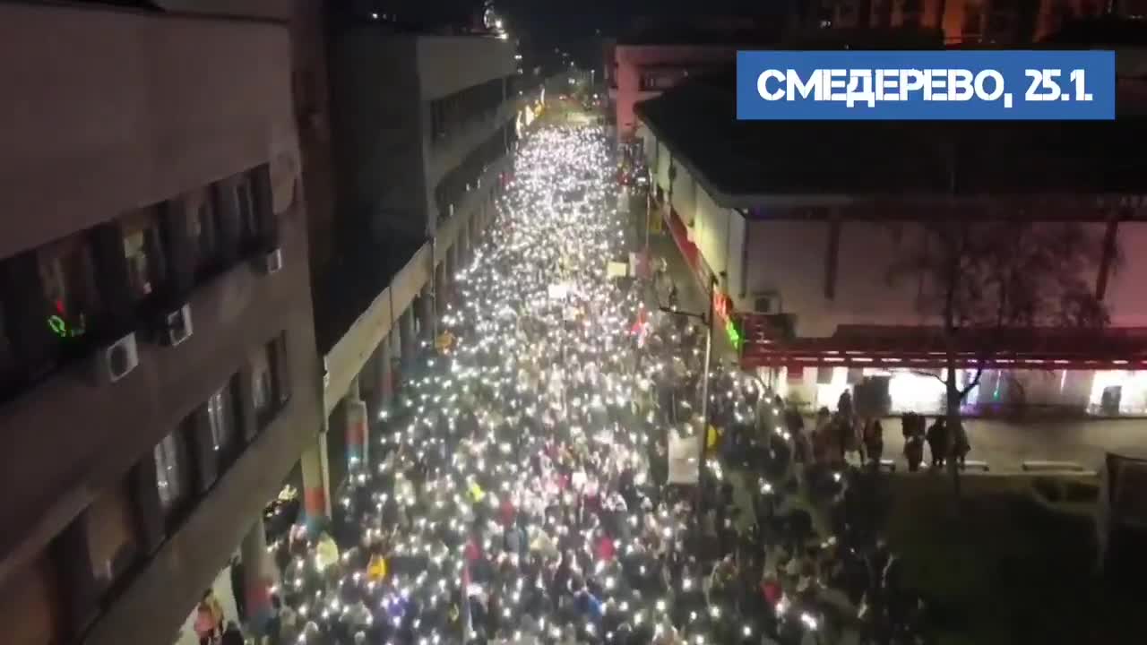 Big anti-government protest in Smederevo, Serbia