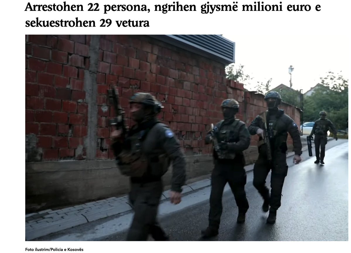 Today, the Kosovo Police launched a major operation targeting drug trafficking and cybercrime in Prishtina, Prizren, Peja, and Gjilan. • €500,000 in bank assets frozen  • 47 locations raided  • 22 individuals arrested  • 29 vehicles seized