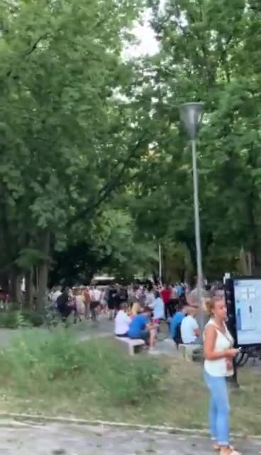 A large number of high school students, students and citizens gathered on the University campus ahead of the High School Students Remember protest in Novi Sad