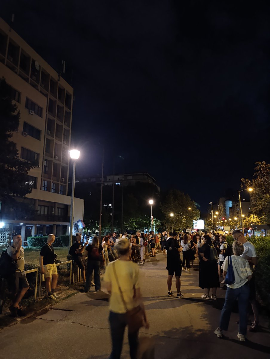 Citizens gather in front of 29 November in Belgrade