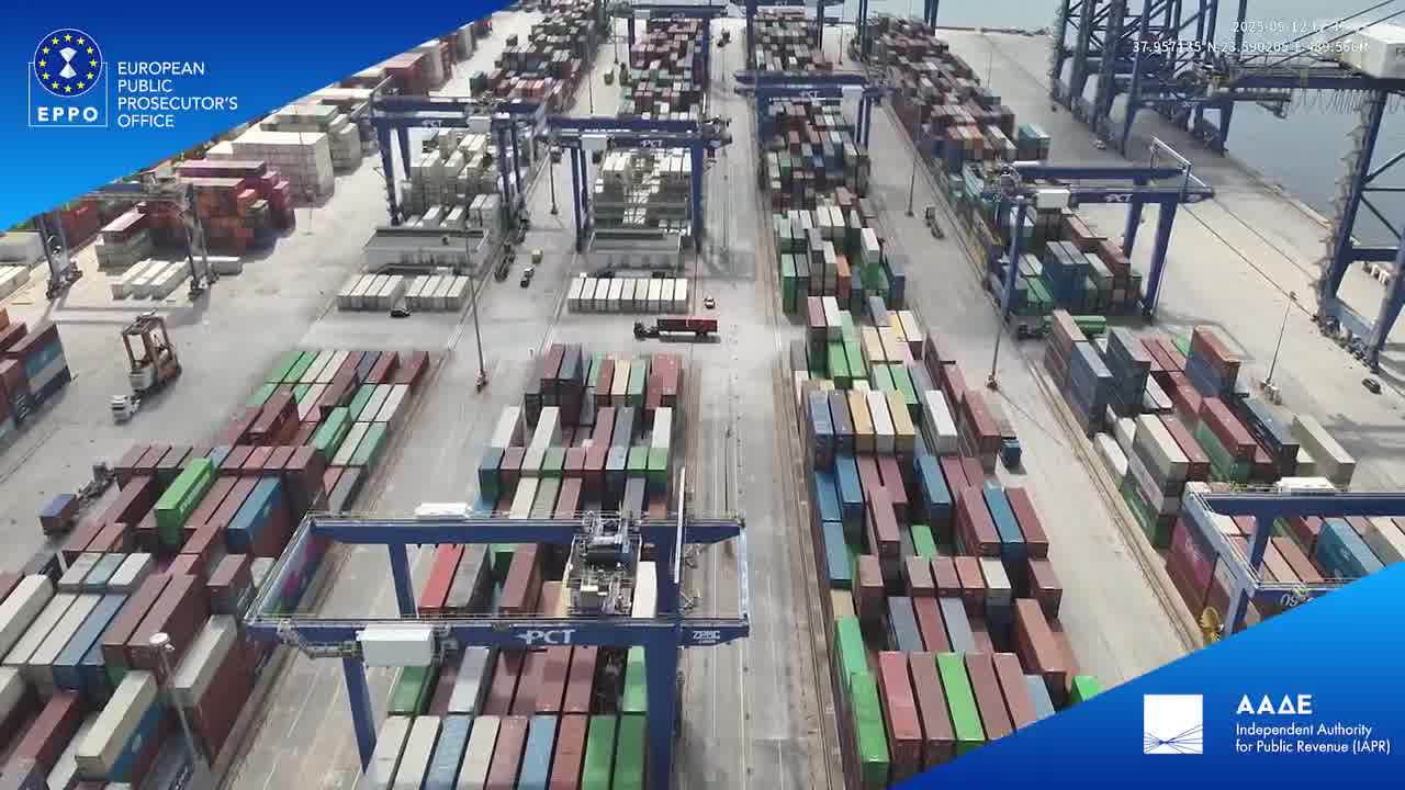 More than 2400 shipping containers seized at port of Piraeus  as part of EPPO's Investigation Calypso. This is the biggest seizure of containers to date in the EU. The fraudulent mechanism had been ongoing for at least 8 year