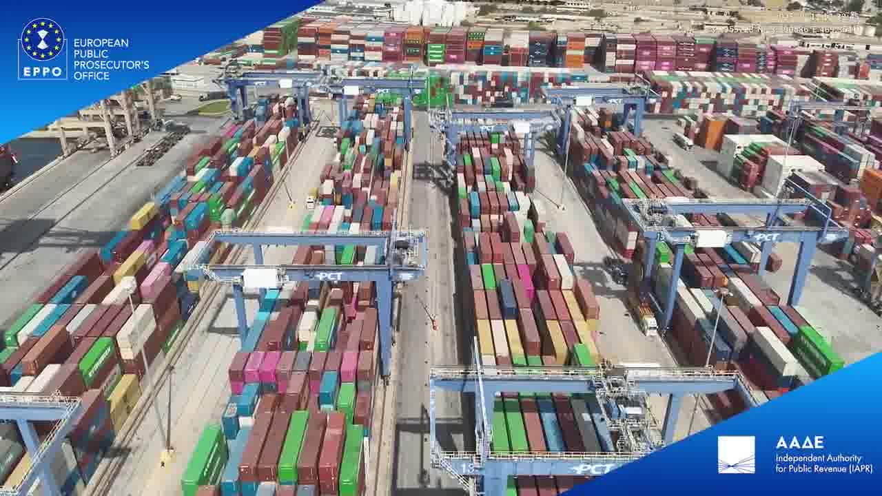 More than 2400 shipping containers seized at port of Piraeus  as part of EPPO's Investigation Calypso. This is the biggest seizure of containers to date in the EU. The fraudulent mechanism had been ongoing for at least 8 year