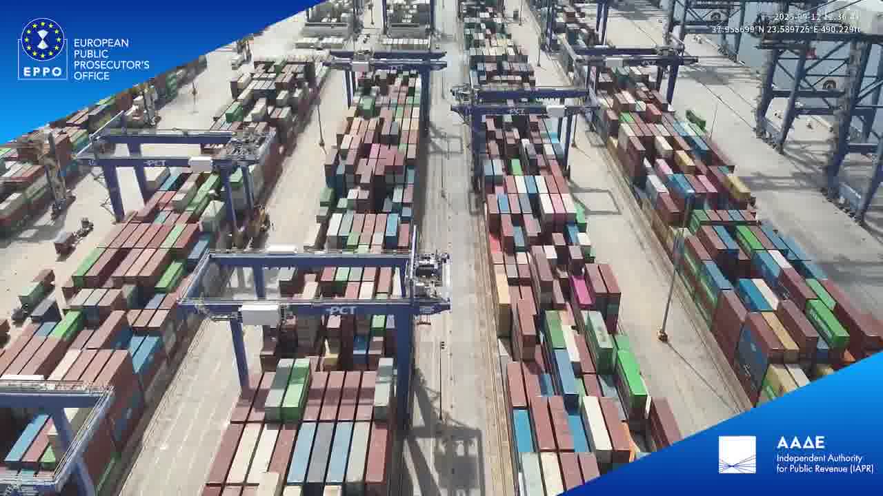 More than 2400 shipping containers seized at port of Piraeus  as part of EPPO's Investigation Calypso. This is the biggest seizure of containers to date in the EU. The fraudulent mechanism had been ongoing for at least 8 year