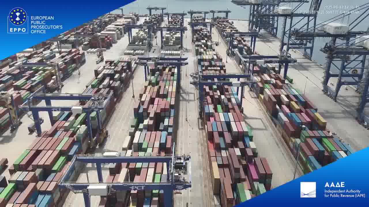 More than 2400 shipping containers seized at port of Piraeus  as part of EPPO's Investigation Calypso. This is the biggest seizure of containers to date in the EU. The fraudulent mechanism had been ongoing for at least 8 year