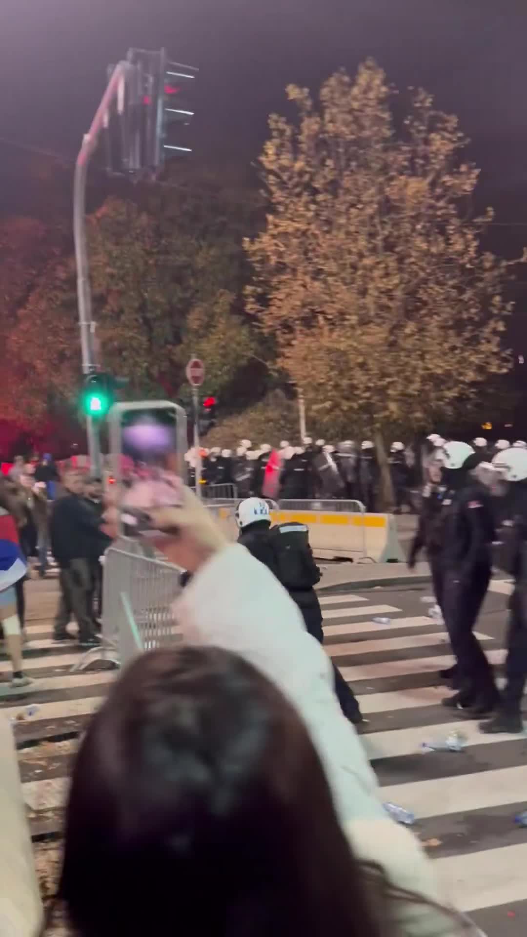 Pro-government activists were throwing pyrotechnics again from the Pioneer Park, the so-called Ćacilenda. The police, as before, went after the bare-handed citizens who came to support Dijana Hrka.